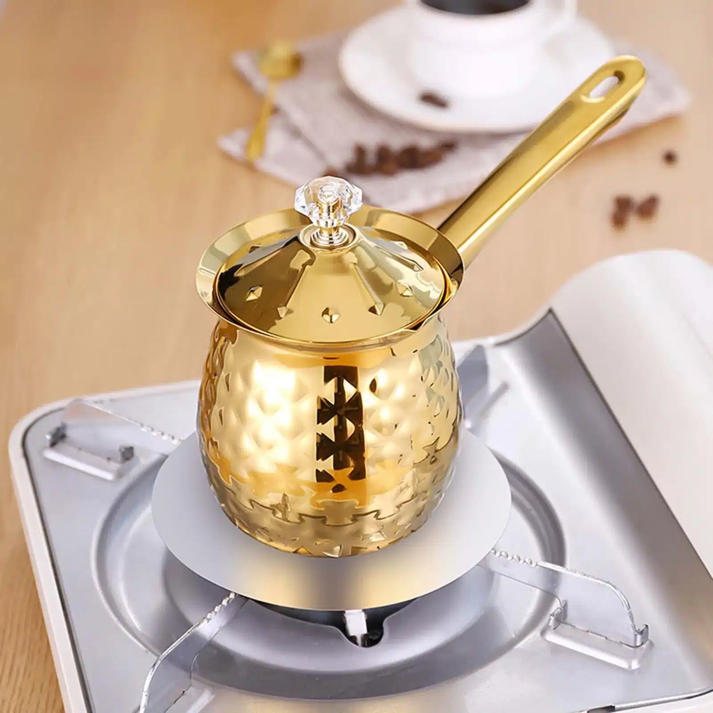 Cafetière Turque Traditionnelle en Cuivre avec Longue Poignée 300ML - vue 6