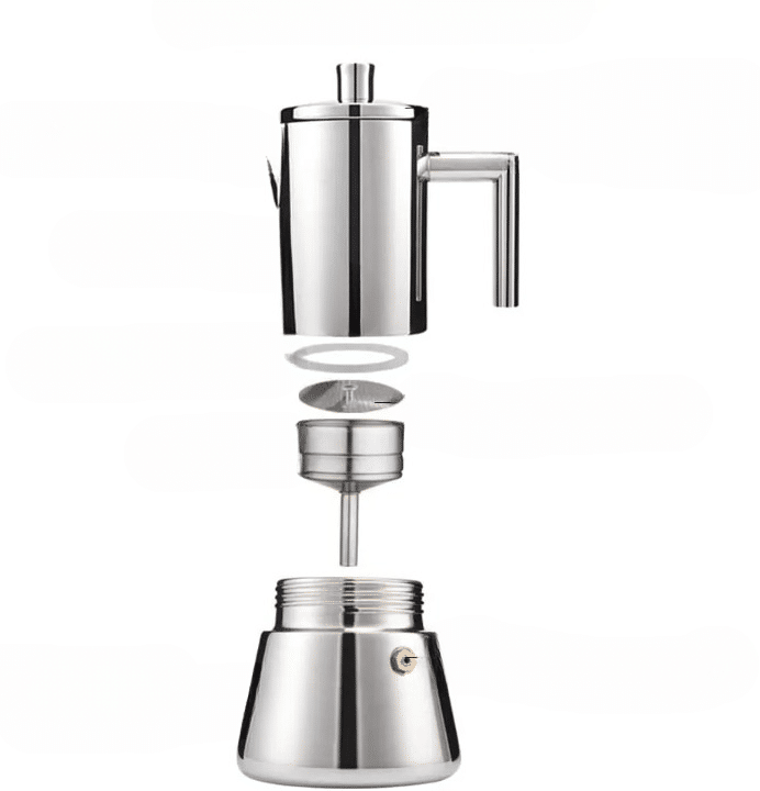 Cafetière Moka Italienne en Acier Inox 4 Tasses - vue 3