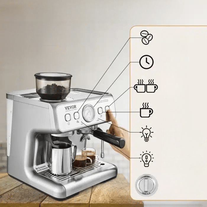 Machine Espresso Broyeur à Grains Professionnelle 15 Bars - vue 3