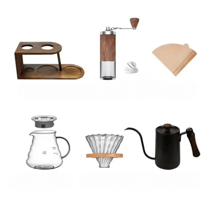 Kit d'Accessoires pour Café en Bois d'Acacia - Artisanal - vue 2
