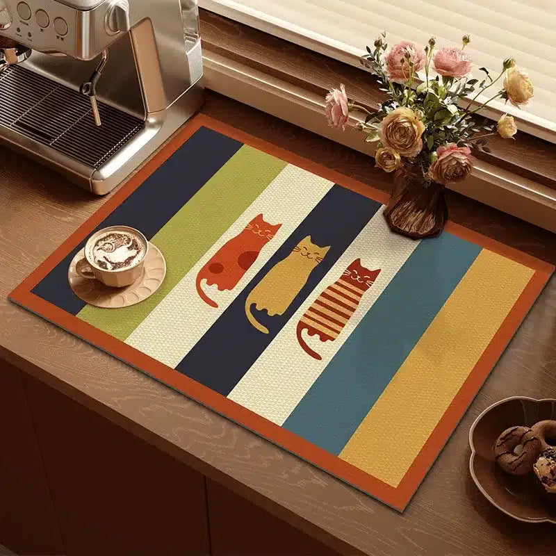 Tapis Absorbant Coloré en Caoutchouc Naturel Séchage Rapide 40x60CM - vue 2