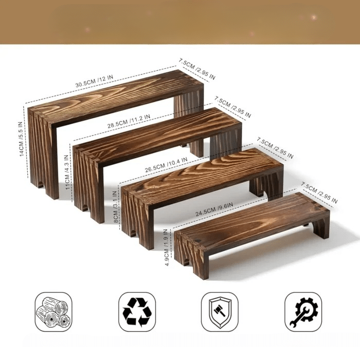 Support à Cupcakes Empilable en Bois Naturel - Élégance Pratique - vue 4