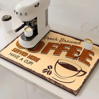 Tapis Absorbant en Boue de Diatomées Antidérapant pour Cafetière Rétro - vue 2