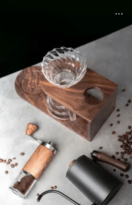 Kit d'Accessoires pour Café en Bois d'Acacia - Artisanal - vue 3