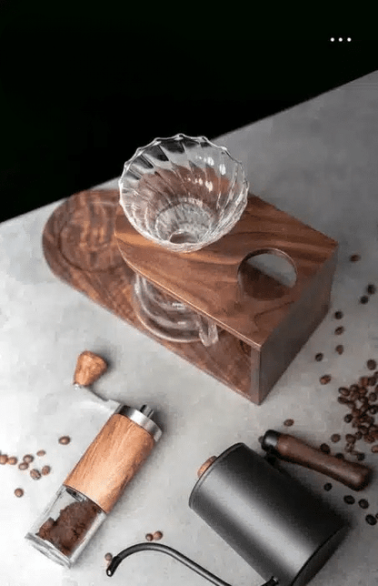 Kit d'Accessoires pour Café en Bois d'Acacia - Artisanal - vue 3