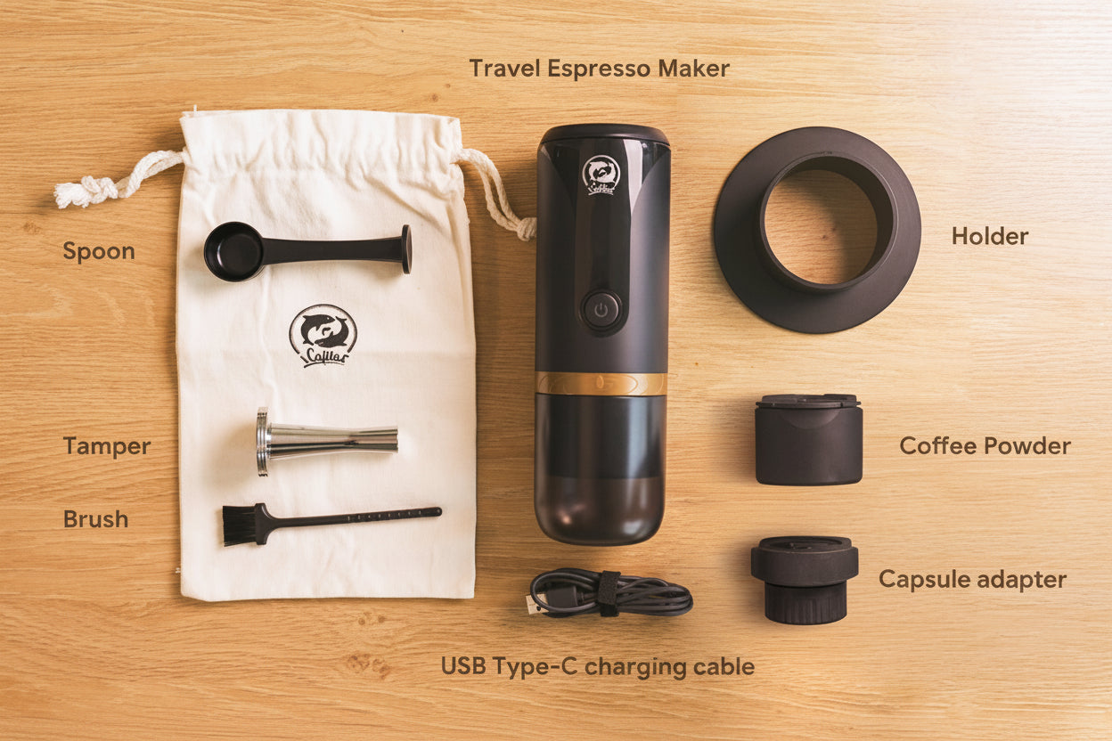 Machine à café italienne Portable en Acier Inoxydable 250ML