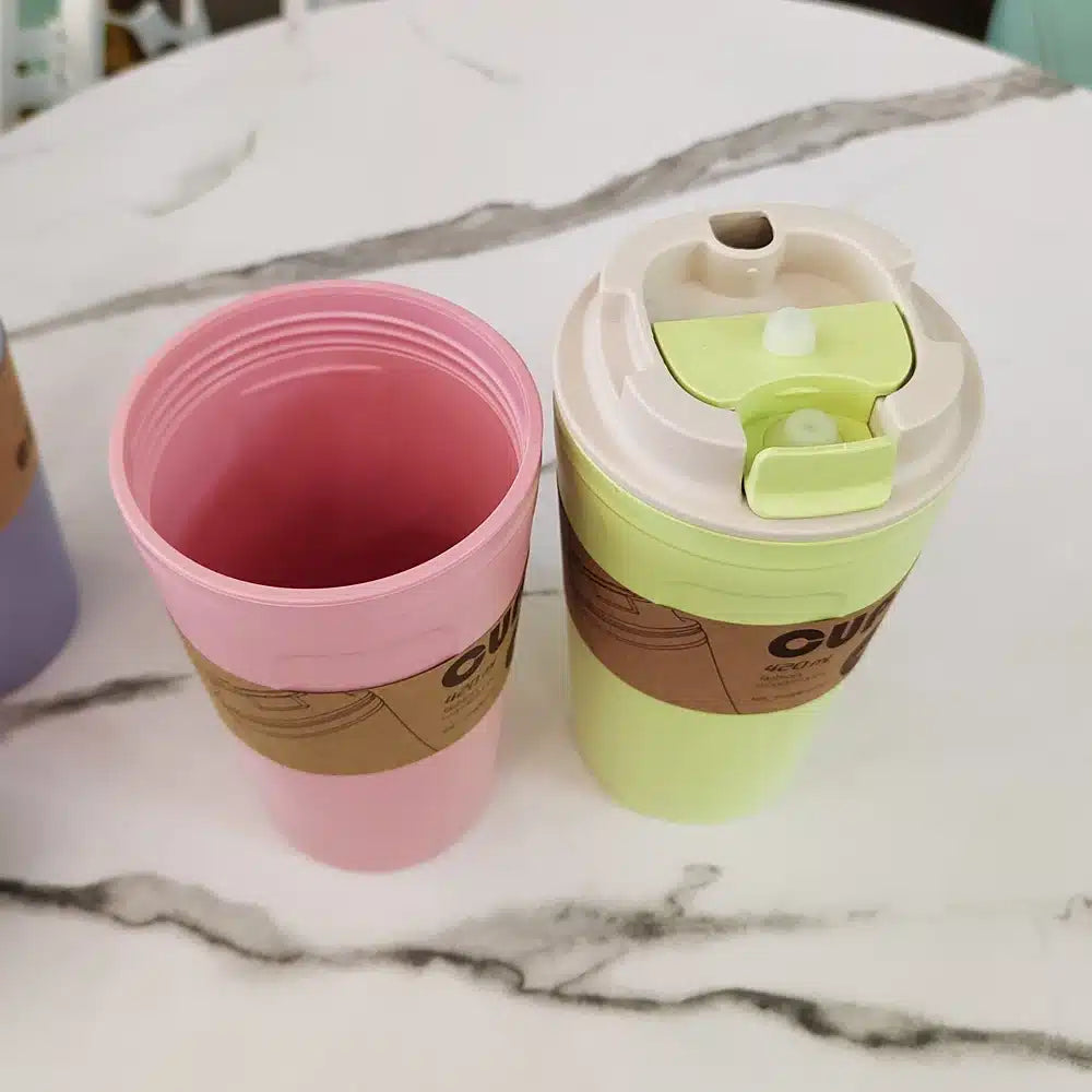 Tasse en Bambou Écologique avec Couvercle en Silicone 420ML - vue 5