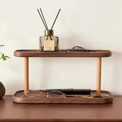 Support de Rangement en Bois pour Café et Accessoires Double Couche - vue 3