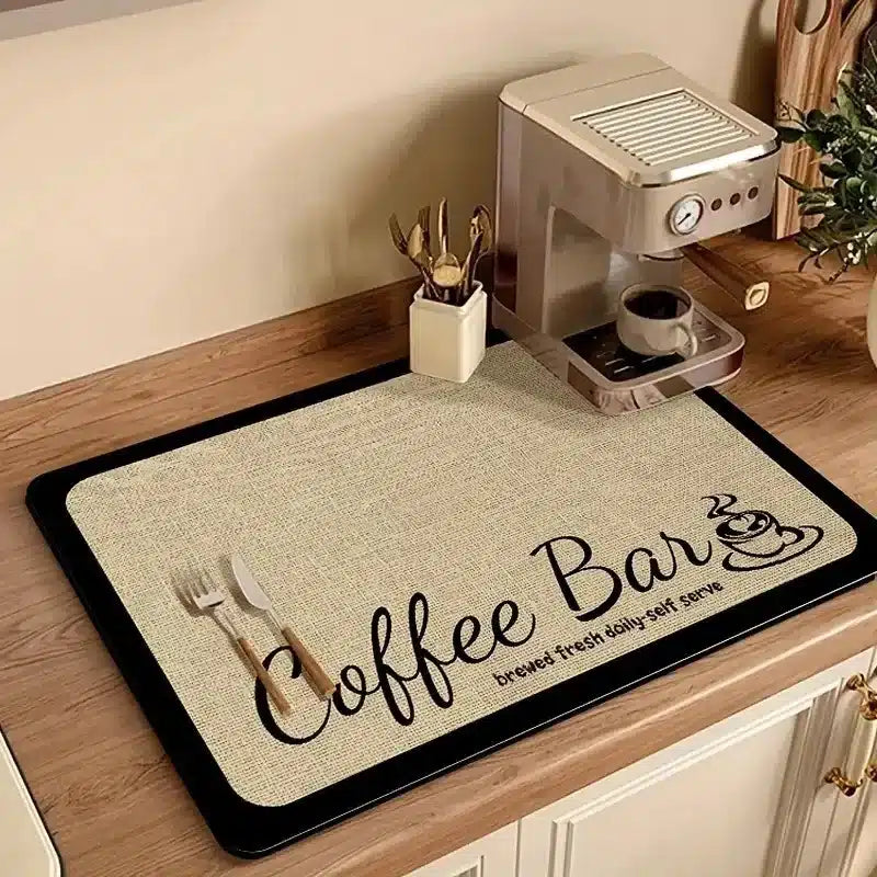 Tapis Absorbant en Caoutchouc Imprimé Café Antidérapant 60x40CM - vue 3