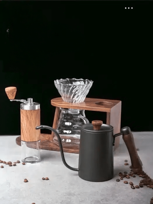 Kit d'Accessoires pour Café en Bois d'Acacia - Artisanal - vue 1