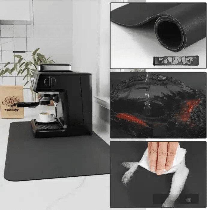 Tapis de Cafetière Rétro en Tissu Absorbant 40x60CM - vue 4