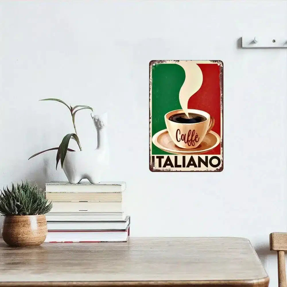 Panneau Art Déco Café en Métal Vintage Décoration Rétro 30x40CM - vue 4