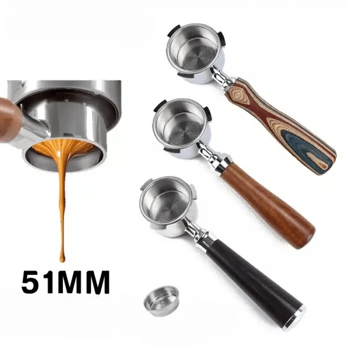 Porte-Filtre Delonghi en Acier Inoxydable 51MM avec 2 Oreilles - vue 6