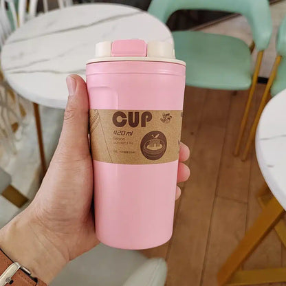 Tasse en Bambou Écologique avec Couvercle en Silicone 420ML - vue 2