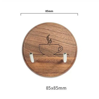 Porte-Filtre à Café en Bois de Noyer Auto-Adhésif Élégant - vue 2