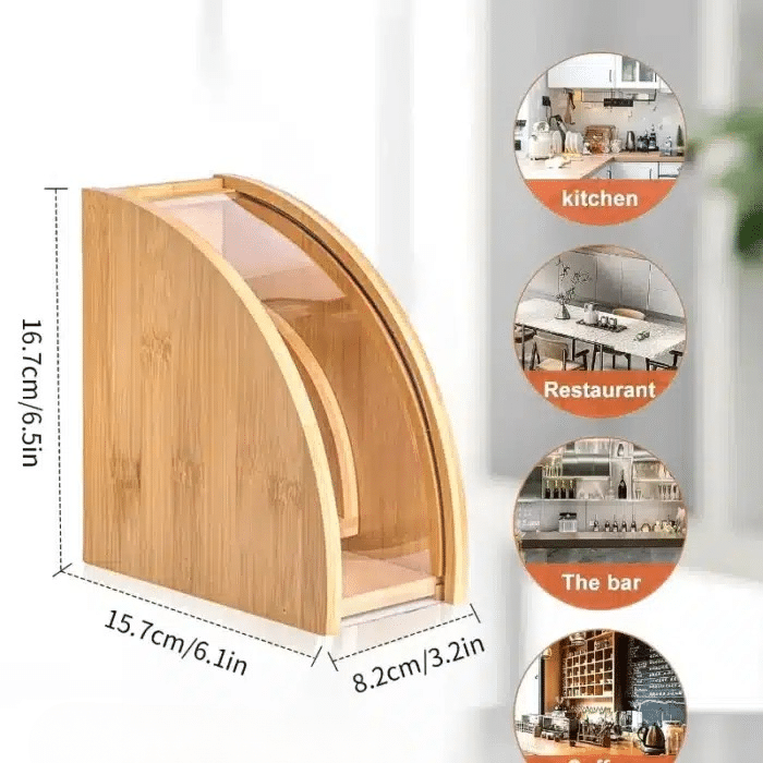 Porte-Filtre à Café en Bambou Massif Rangement Écologique - vue 6