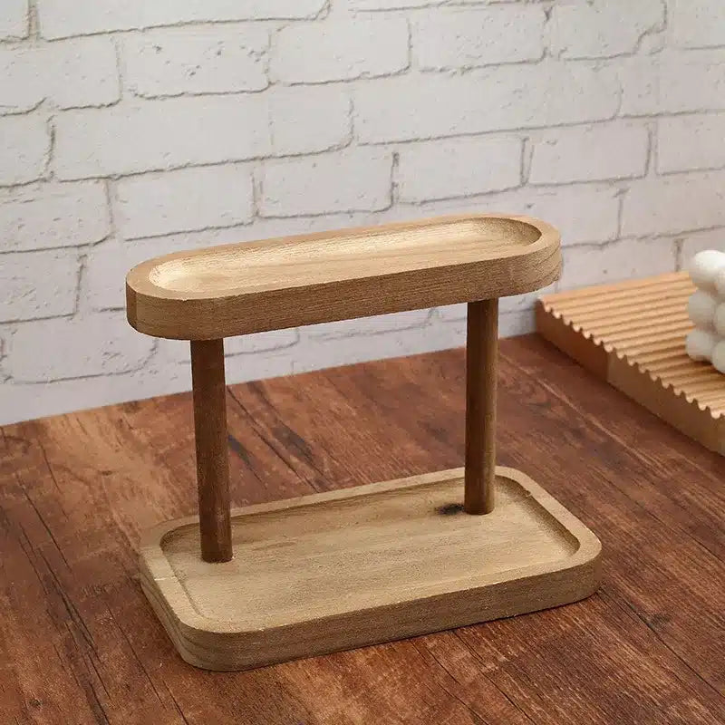 Support de Rangement en Bois pour Café et Accessoires Double Couche - vue 4