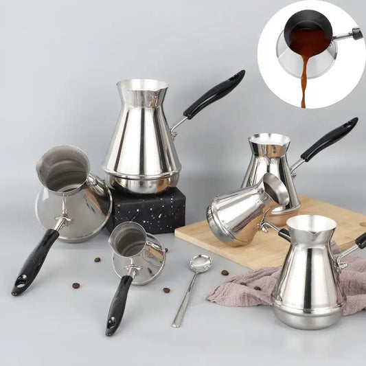 Pot Moka en Acier Inoxydable avec Long Manche 650ML - vue 1