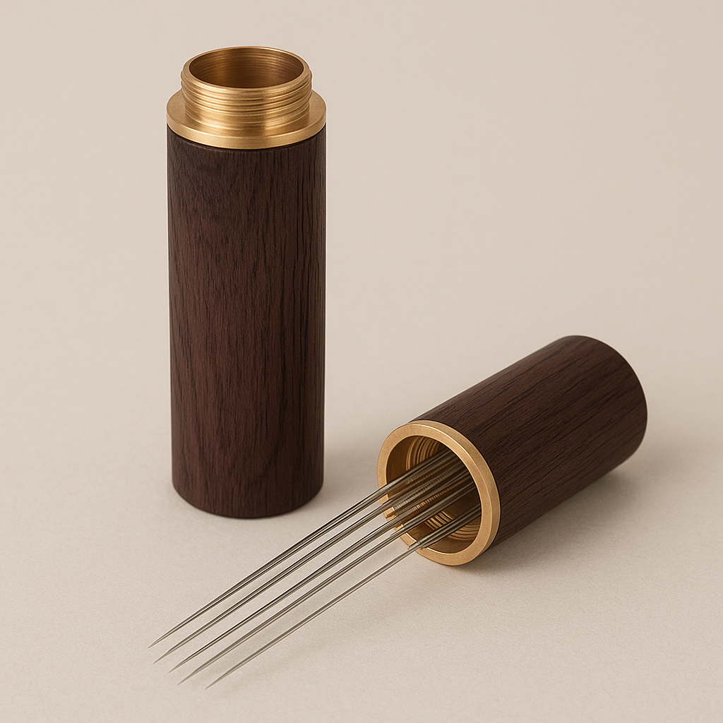 Accessoire en Bois pour Extraction Parfaite du Café avec 6 Aiguilles - vue 1