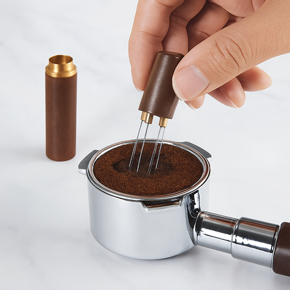 Accessoire en Bois pour Extraction Parfaite du Café avec 6 Aiguilles - vue 2