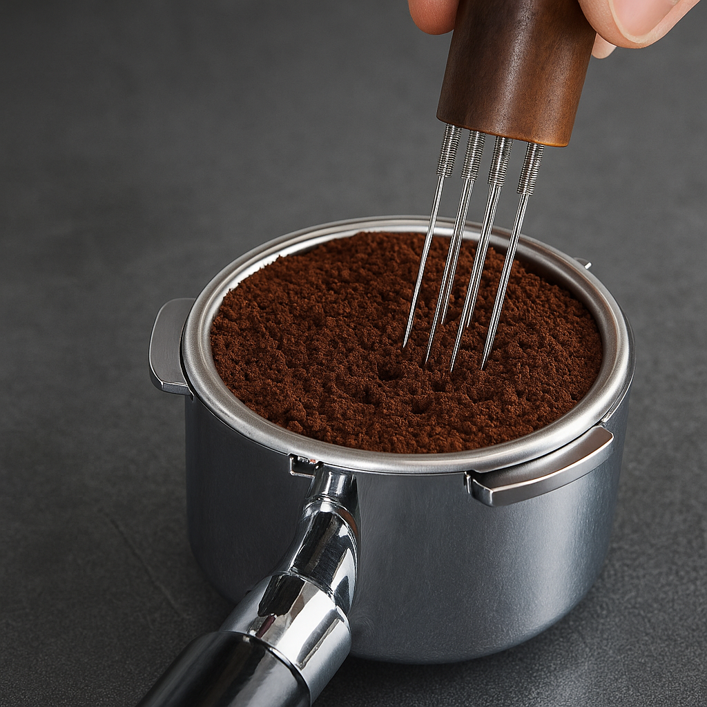 Accessoire en Bois pour Extraction Parfaite du Café avec 6 Aiguilles - vue 3
