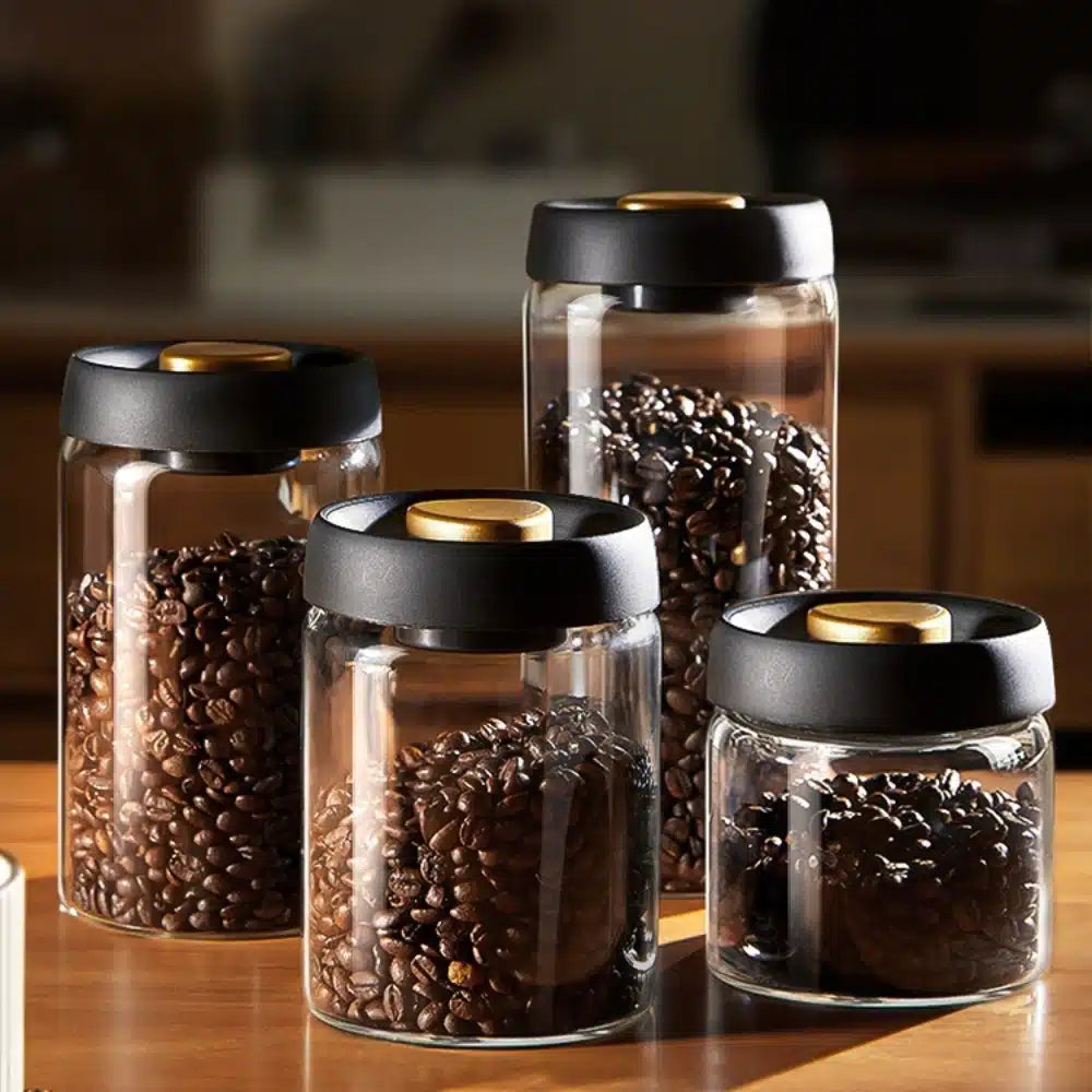 Boîte à Café Hermétique en Verre Transparent 500G - vue 1