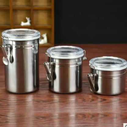 Boîte Hermétique en Acier Inoxydable pour Café et Aliments Secs 1L - vue 1