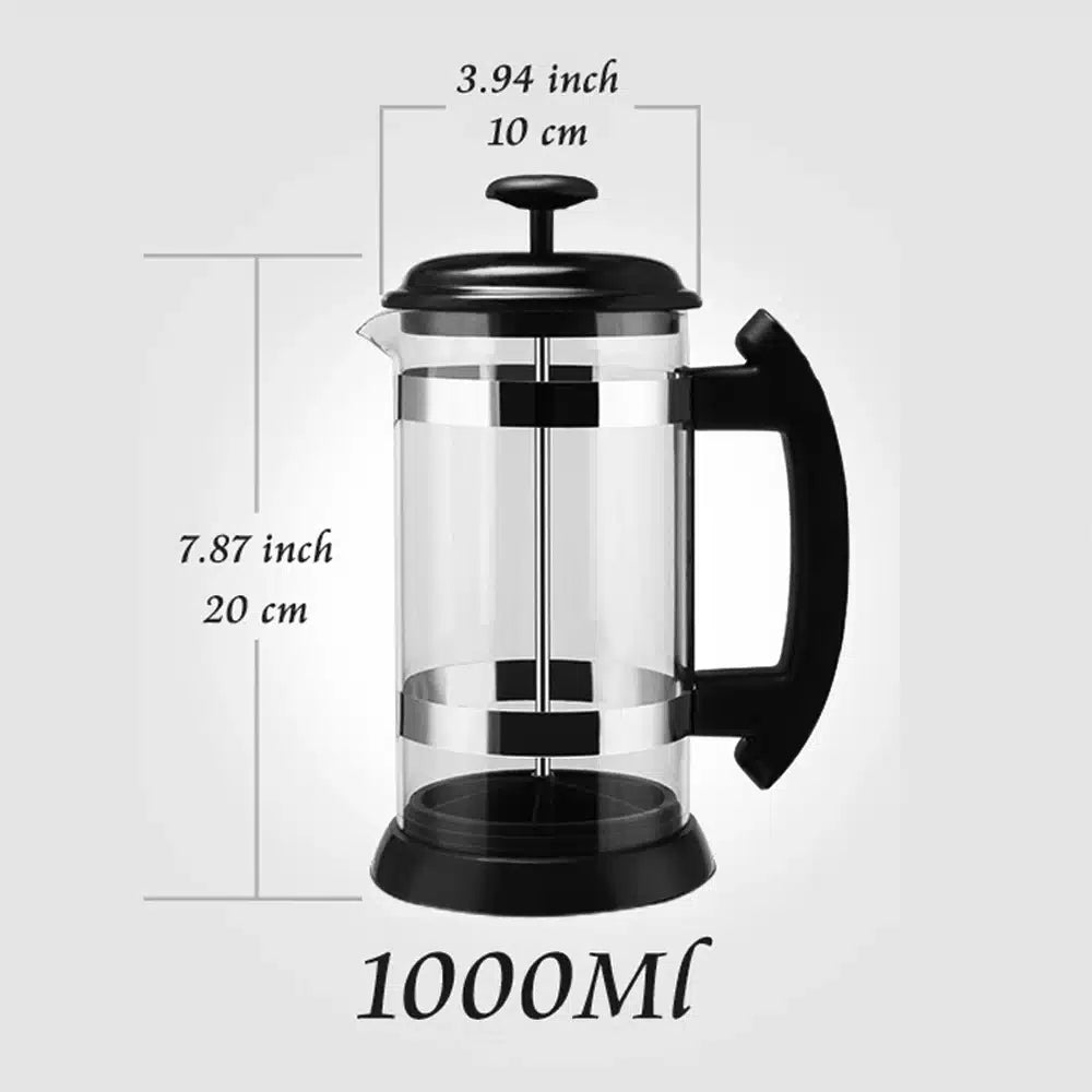 Cafetière à Pression en Verre Borosilicate 1L - vue 2