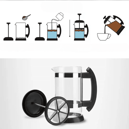 Cafetière à Pression en Verre Borosilicate 1L - vue 5