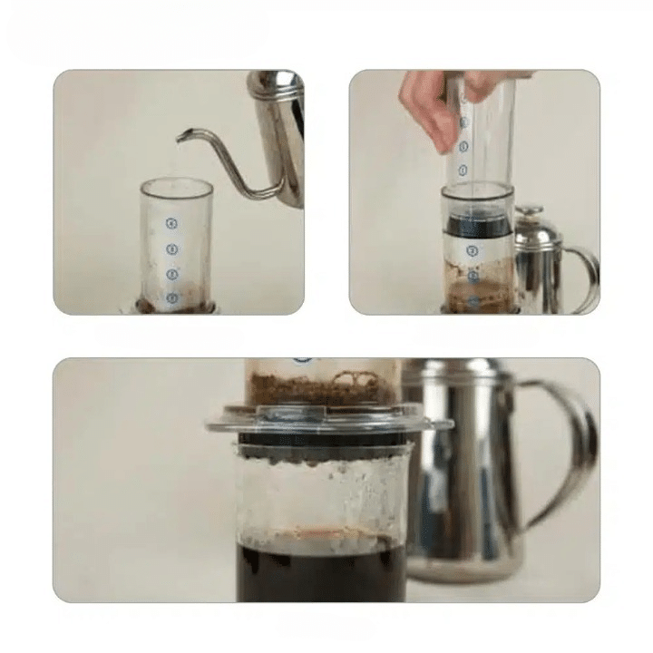 Cafetière Aeropress Portable en Plastique avec Filtre 300-400ML - vue 4