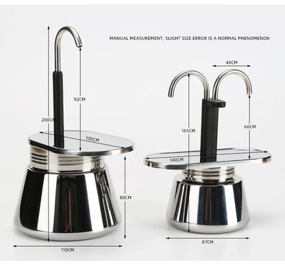 Cafetière Italienne Moka en Acier Inox 4 Tasses - vue 3