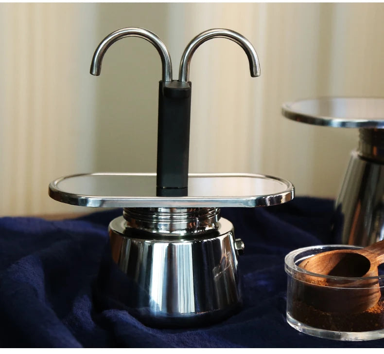 Cafetière Italienne Moka en Acier Inox 4 Tasses - vue 4