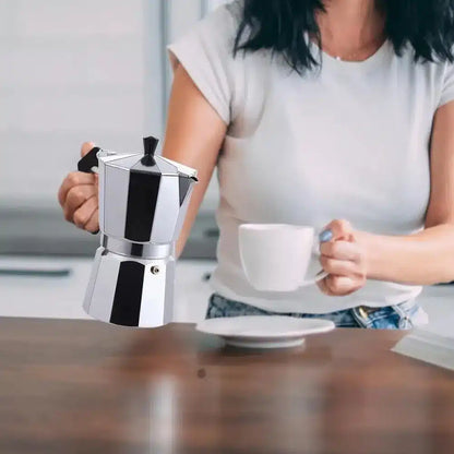 Cafetière Italienne Moka Pot en Acier Inoxydable 6 Tasses - vue 5