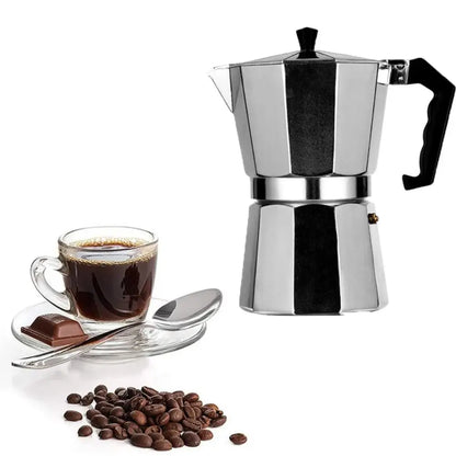 Cafetière Italienne Moka Pot en Acier Inoxydable 6 Tasses - vue 1
