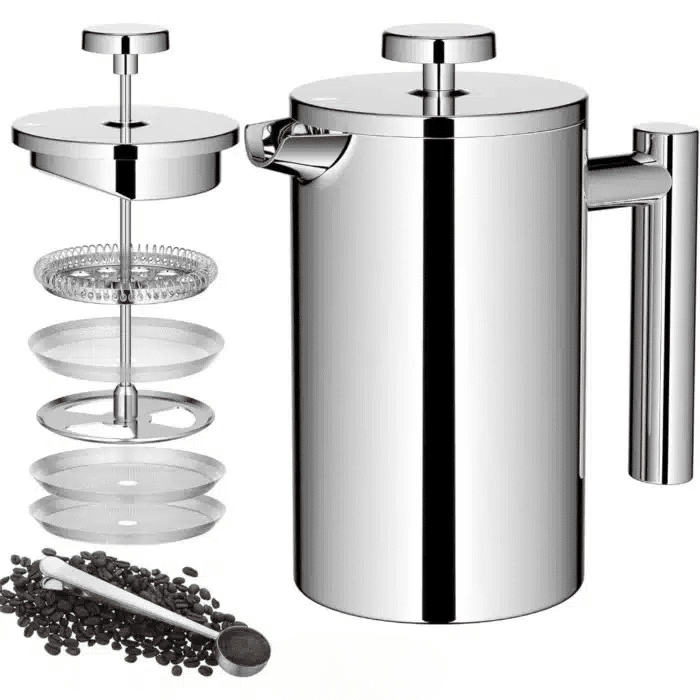 Cafetière Moka en Acier Inoxydable Double Paroi 6 Tasses - vue 1