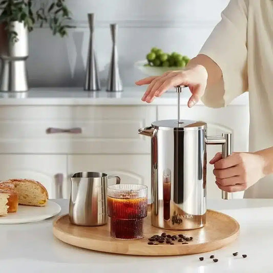 Cafetière Moka en Acier Inoxydable Double Paroi 6 Tasses - vue 2