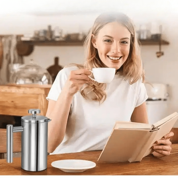 Cafetière Moka en Acier Inoxydable Double Paroi 6 Tasses - vue 3