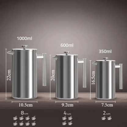 Cafetière Moka en Acier Inoxydable Double Paroi 6 Tasses - vue 4