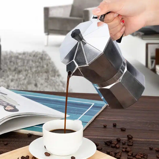 Cafetière Moka Italienne en Aluminium Octogonale 6 Tasses - vue 2