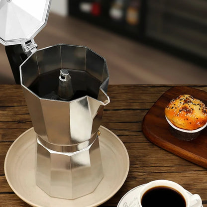 Cafetière Moka Octogonale en Aluminium 3 à 6 Tasses - vue 2