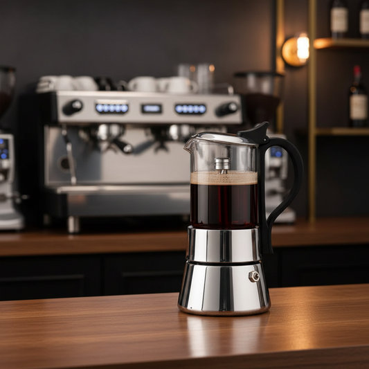 Cafetière Moka Pot en Verre Design Élégant pour 2 Tasses - vue 1