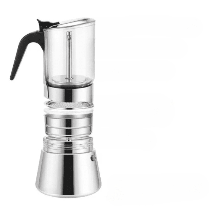 Cafetière Moka Pot en Verre Design Élégant pour 2 Tasses - vue 4