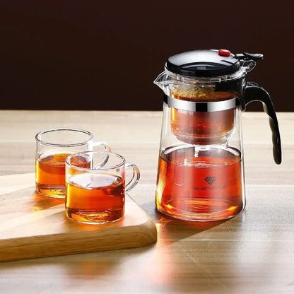 Cafetière Transparente en Verre Design Élégant 1L - vue 2