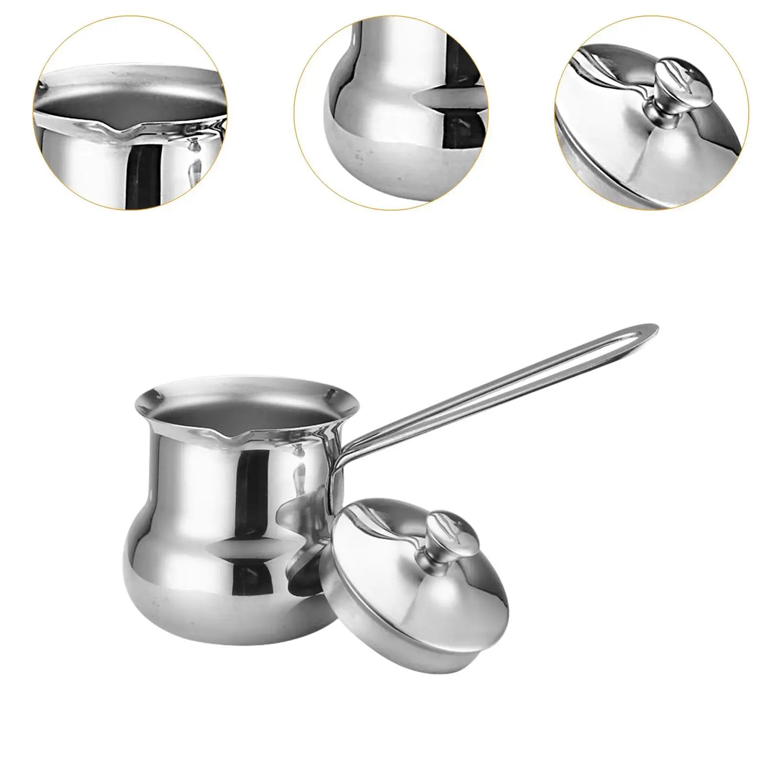 Cafetière Turque en Acier Inoxydable à Long Manche 300ML - vue 5