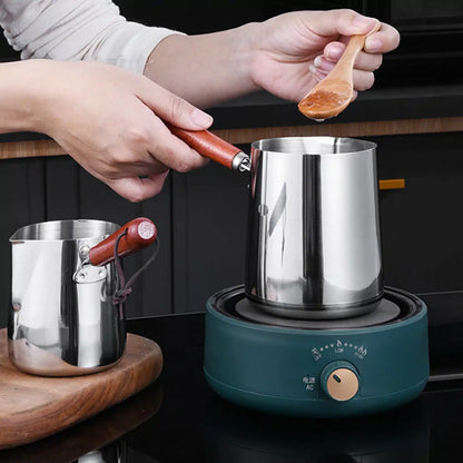 Cafetière Turque en Acier Inoxydable avec Poignée en Bois 500ML - vue 3