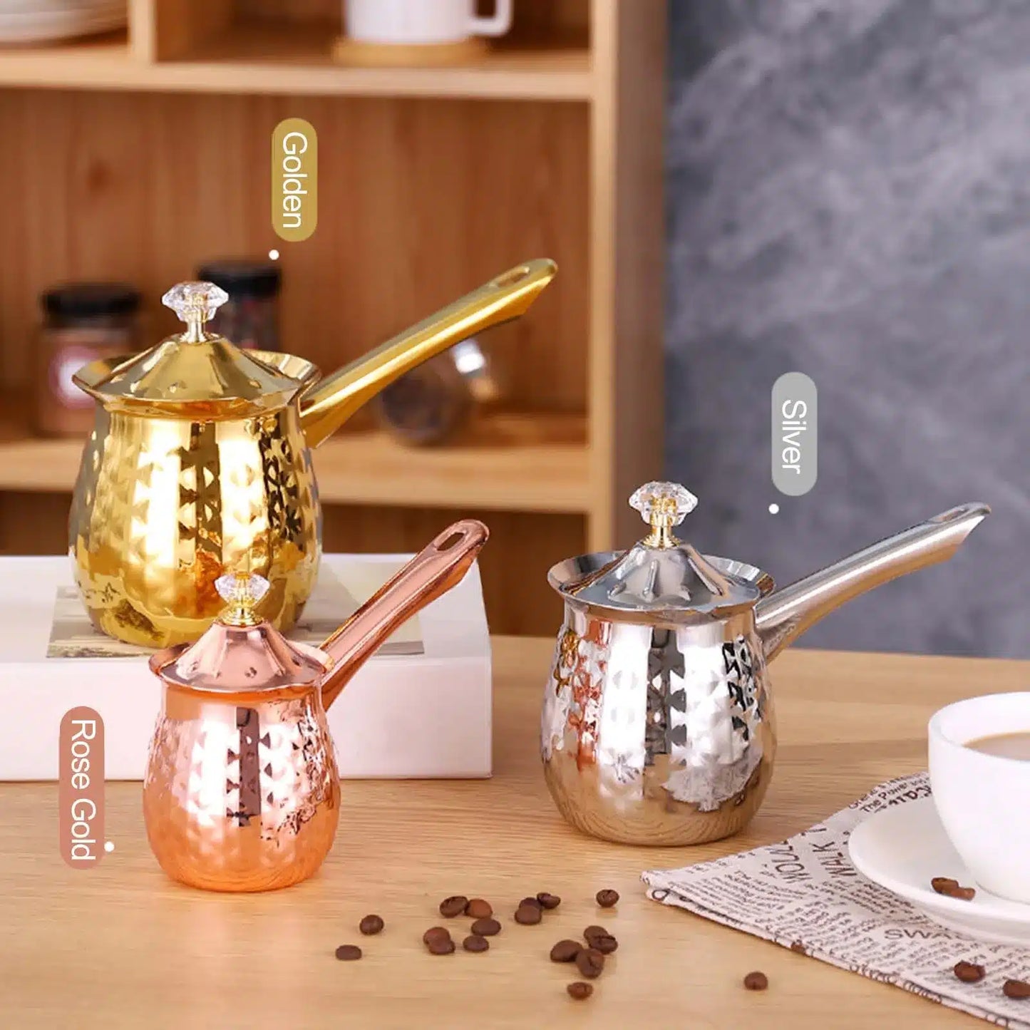 Cafetière Turque Traditionnelle en Cuivre avec Longue Poignée 300ML - vue 2