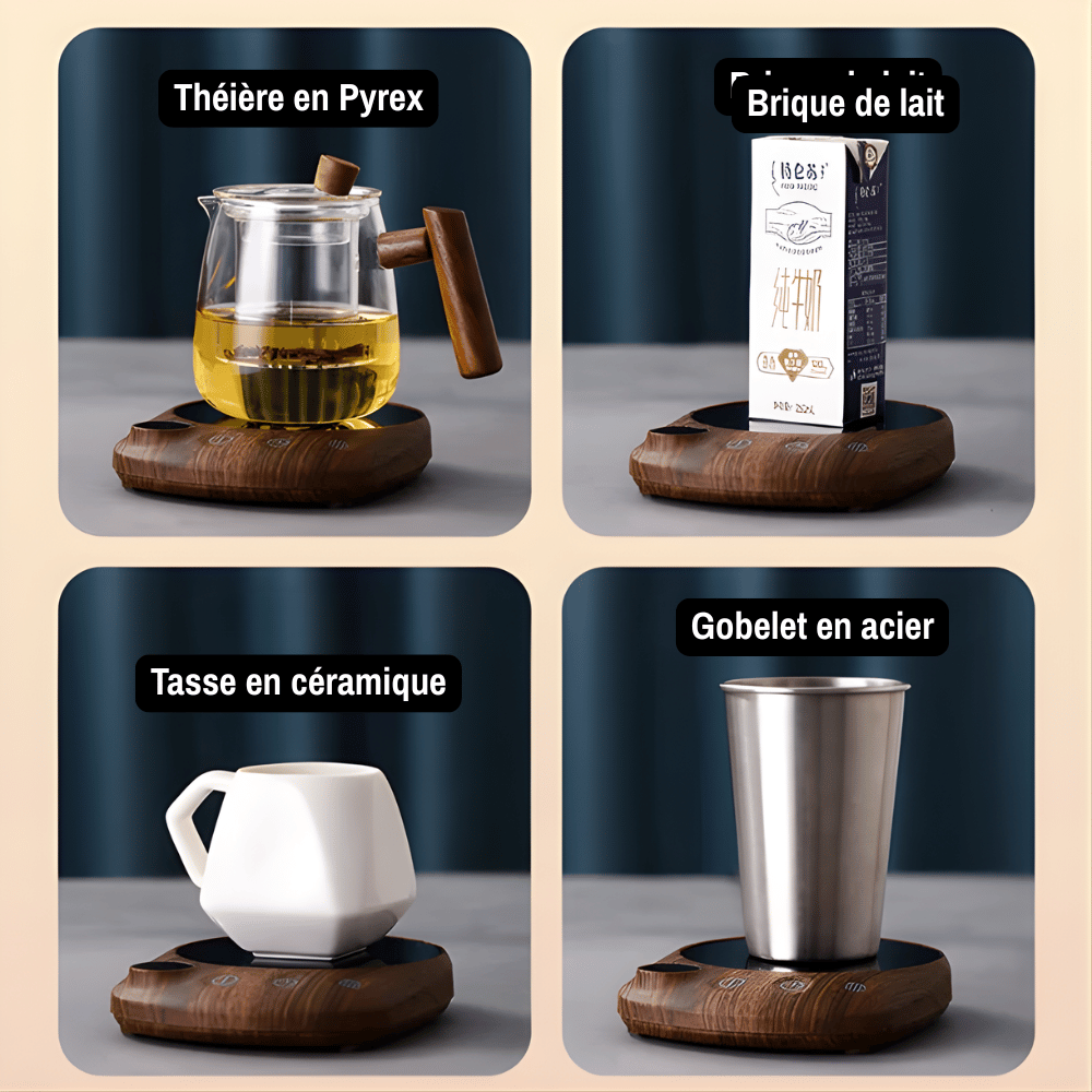 Chauffe-Tasse Bois 100°C – vue 5 – L'Atelier Café