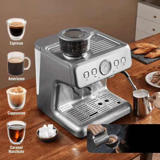 Distributeur Automatique de Café en Acier Inoxydable avec Broyeur Intégré - vue 1