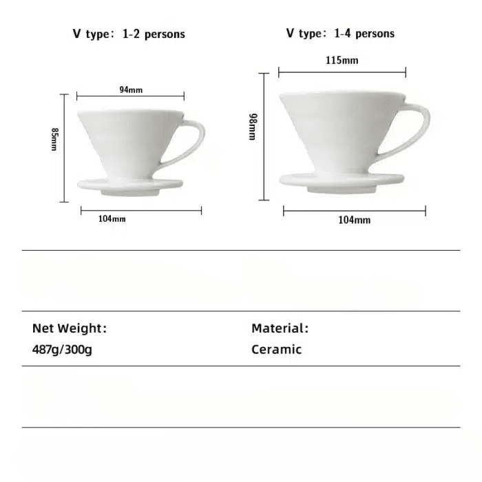 Dripper V60 en Céramique Design Épuré pour Café Parfait - vue 4