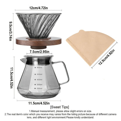Ensemble Cafetière À Filtre en Verre Borosilicaté 600ML - vue 3